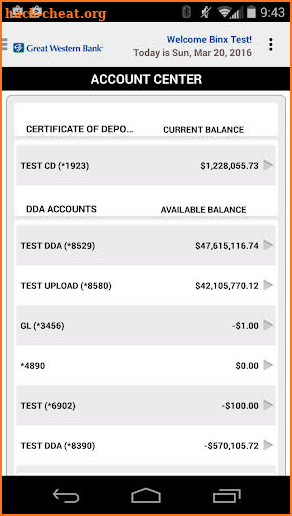 Treasury Banking Suite screenshot