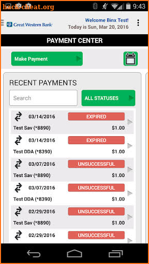 Treasury Banking Suite screenshot