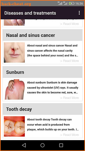 Treatment of diseases screenshot