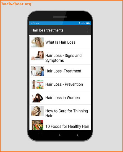 Treatment of hair loss screenshot