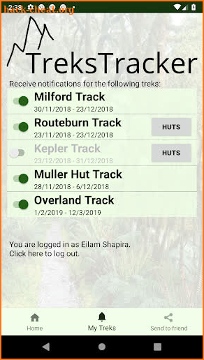 TreksTracker screenshot