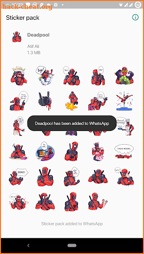 Trendy Deadpool Stickers (WAStickerApps) screenshot