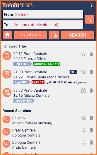 Trenit: find trains in Italy screenshot