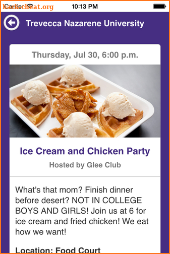 Trevecca Nazarene Events screenshot