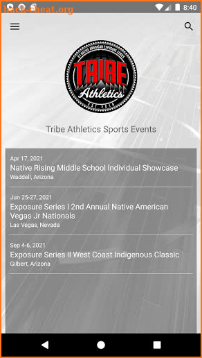 Tribe Athletics Sports Events screenshot