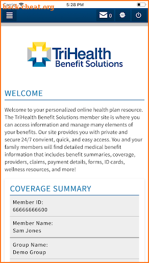 TriHealth Benefit Solutions screenshot