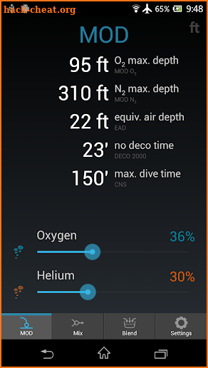 TrimixCalc screenshot