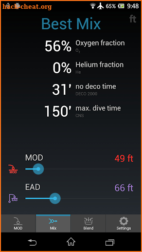 TrimixCalc screenshot