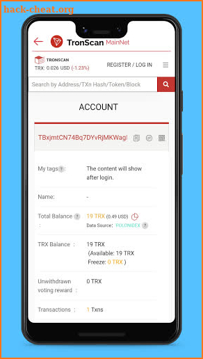 TronScan - TRX Blockchain Explorer screenshot
