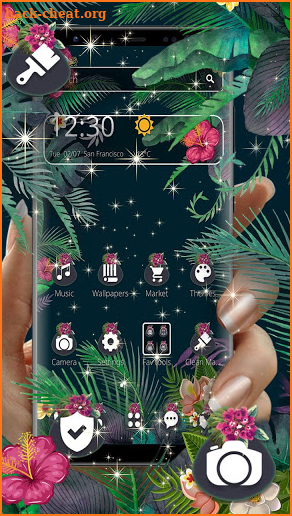 Tropical Colorful Flowers Theme screenshot