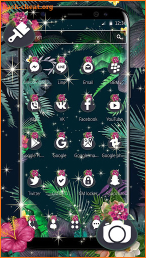 Tropical Colorful Flowers Theme screenshot