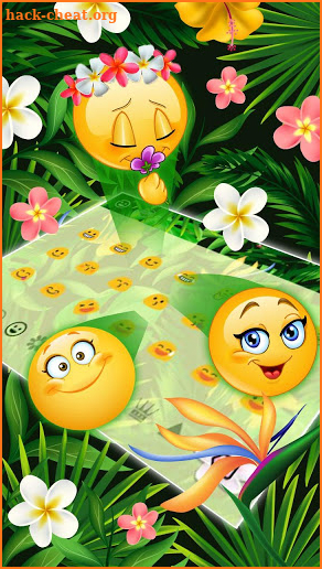 Tropical Leaves and Flowers Keyboard Theme screenshot