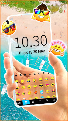 Tropical Transparent Keyboard Background screenshot