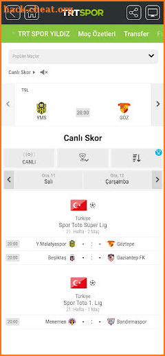 TRT Spor screenshot