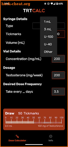 TRTCalc: Testosterone Tool screenshot