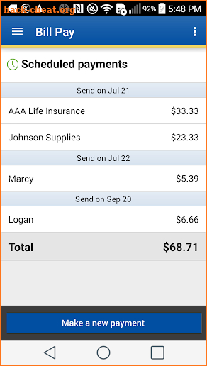 Tru2Go Truliant Mobile Banking screenshot