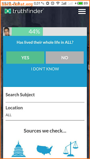 Truthfinder screenshot
