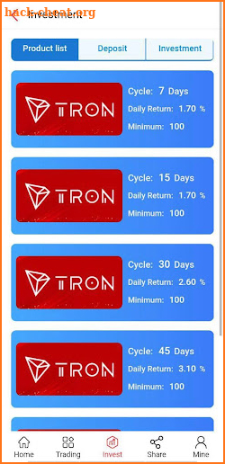 TRX Miningpool screenshot