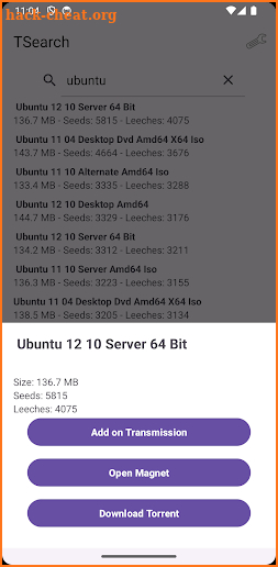 TSearch: Torrent Search Engine screenshot