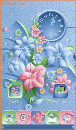 TSF NEXT ADW Nova LAUNCHER 3D PAPER FLOWERS THEME screenshot