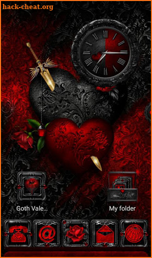 TSF NEXT ADW Smart LAUNCHER GOTH VALENTINE THEME screenshot