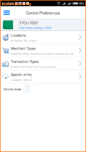 TTCU Debit Card App screenshot