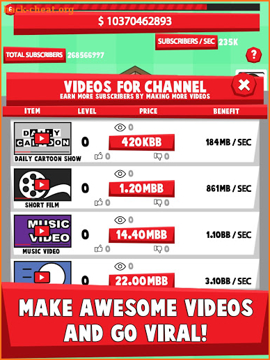 Tube Tycoon - Tubers Simulator Idle Clicker Game screenshot