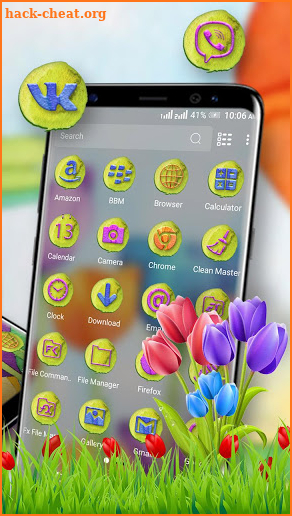 Tulip Flower Painting Launcher Theme screenshot