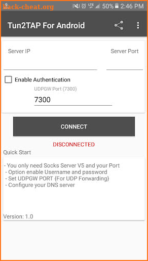 Tun2TAP for Android (Socks To VPN) screenshot