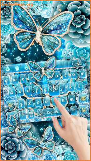 Turquoise Blue Butterfly Keyboard screenshot