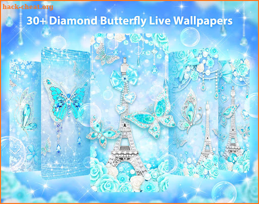 Turquoise Diamond Butterfly Live Wallpapers screenshot