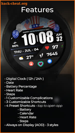 TVV 4th of July Watch Face screenshot