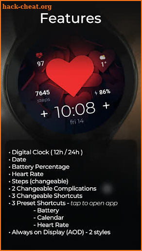 TVV Love Digital Watch Face screenshot