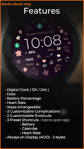 TVV Spring Digital Watch Face screenshot