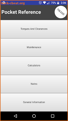 TW200 Pocket Reference screenshot