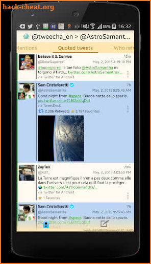 Tweecha Lite for Twitter: Presented in papers screenshot