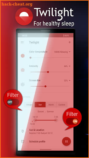 Twilight: Blue light filter screenshot
