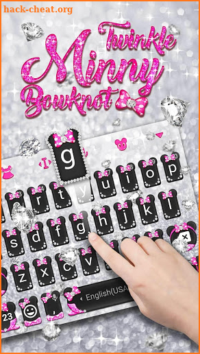 Twinkle Minnie Bowtie Keyboard Theme for WhatsApp screenshot