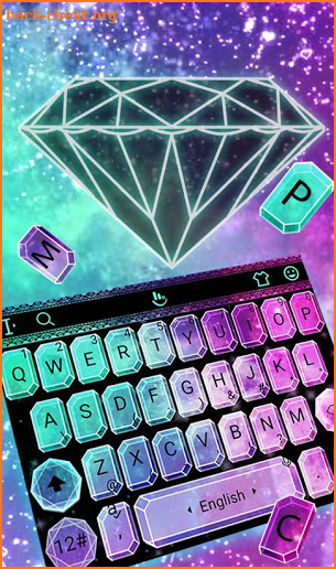 Twinkle Sparkling Galaxy Diamond Keyboard Theme screenshot