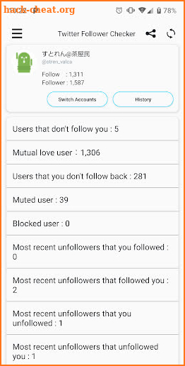 Twitter Follower Checker screenshot