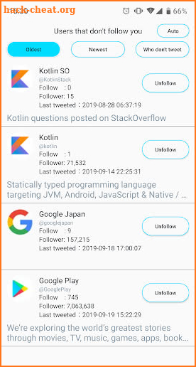 Twitter Follower Checker screenshot