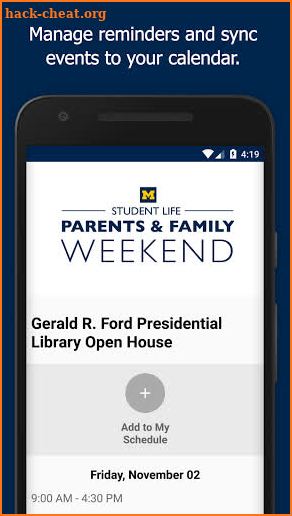 U-M Parents & Family Weekend screenshot