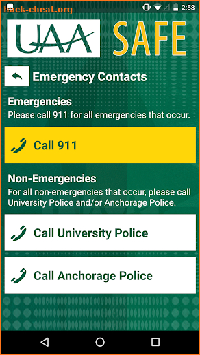 UAA SAFE screenshot