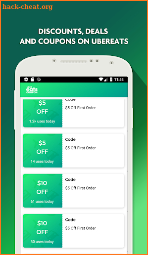 Uber Eats Promo Code - Food Delivery screenshot