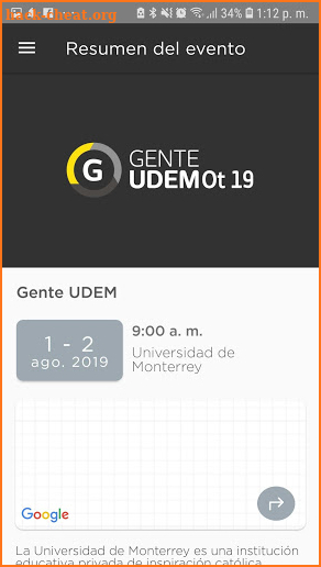 UDEM Eventos screenshot