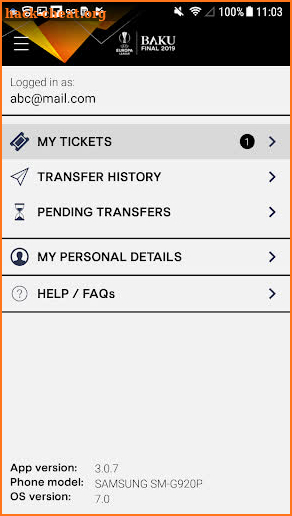 UEFA Europa League Final 2019 Tickets screenshot