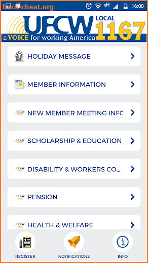 UFCW 1167 screenshot