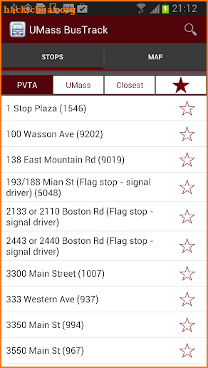 UMass BusTrack screenshot