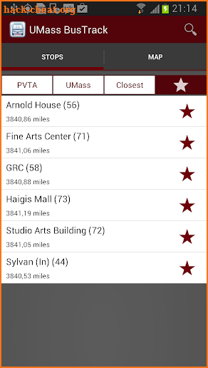 UMass BusTrack screenshot