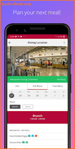 UMass Dining Services screenshot